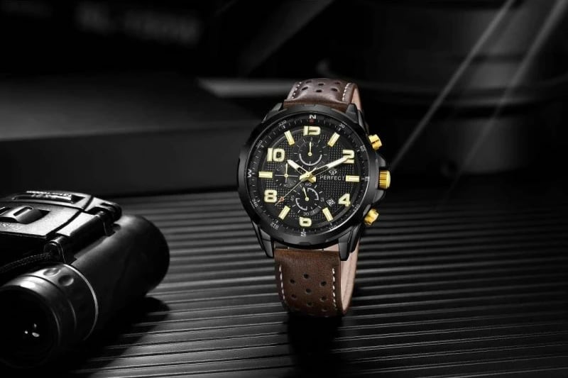 Orë dore për meshkuj Perfect, e zezë