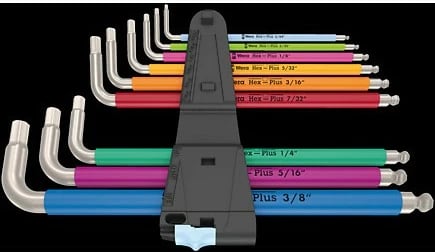 Set çelësa imbus Wera 3950/9 Hex-Plus Multicolour, çelik inox, me kuti ruajtjeje