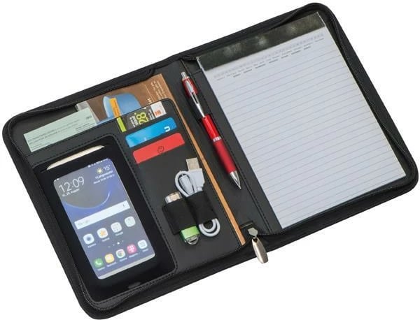 Portofol MACMA A5 me zinxhir, me bllok shënimesh, i zi