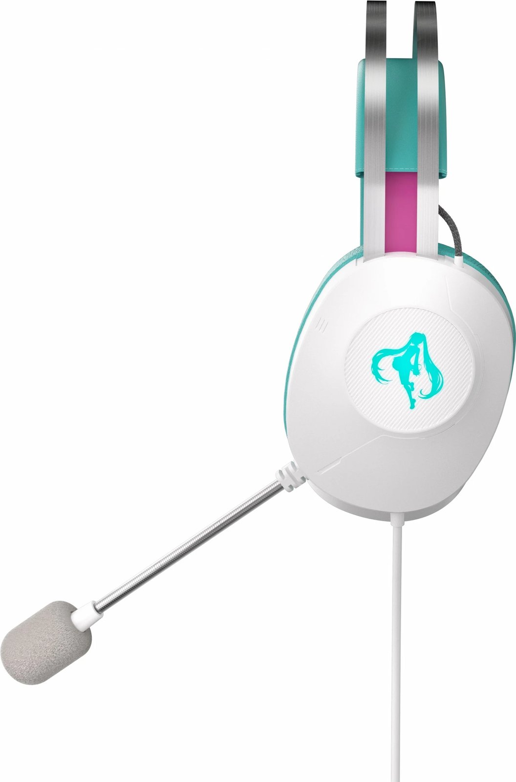 Kufje gaming ASUS TUF Gaming H1 Gen II Hatsune Miku Edition, me mikrofon, për PS5, bardhë/kaltër