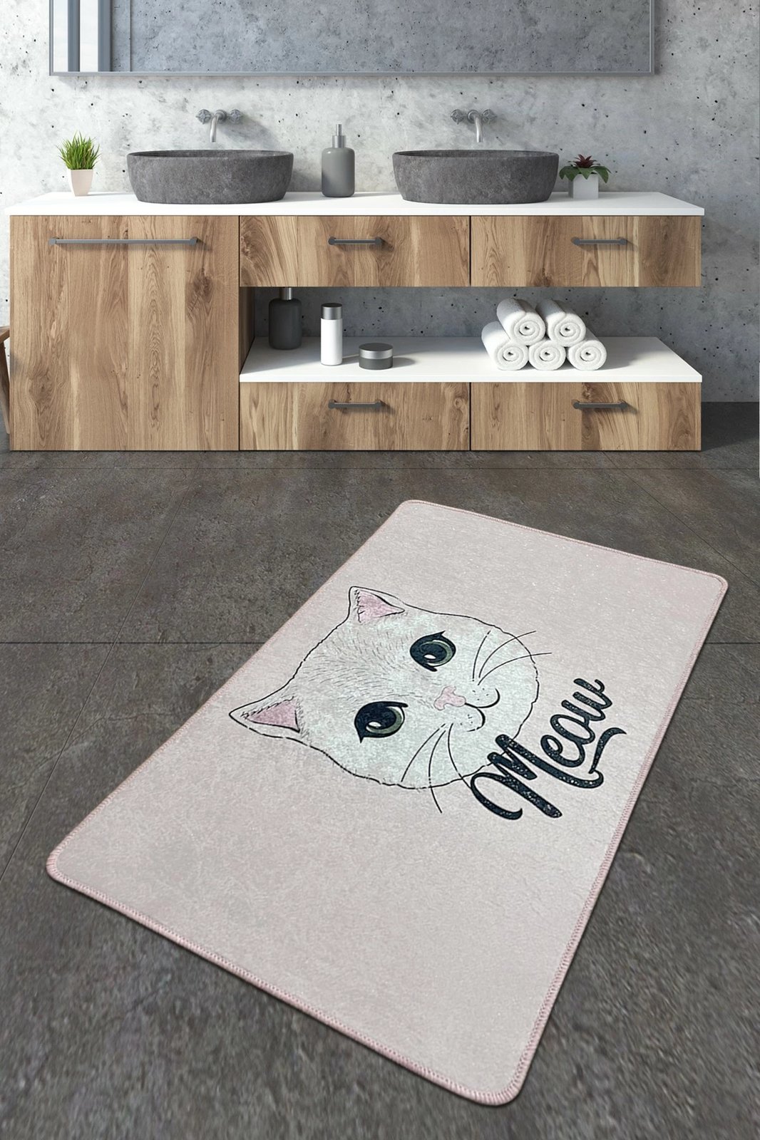 Tapet për banjo Mijölnir, Miya Djt, shumëngjyrësh, 80x100cm