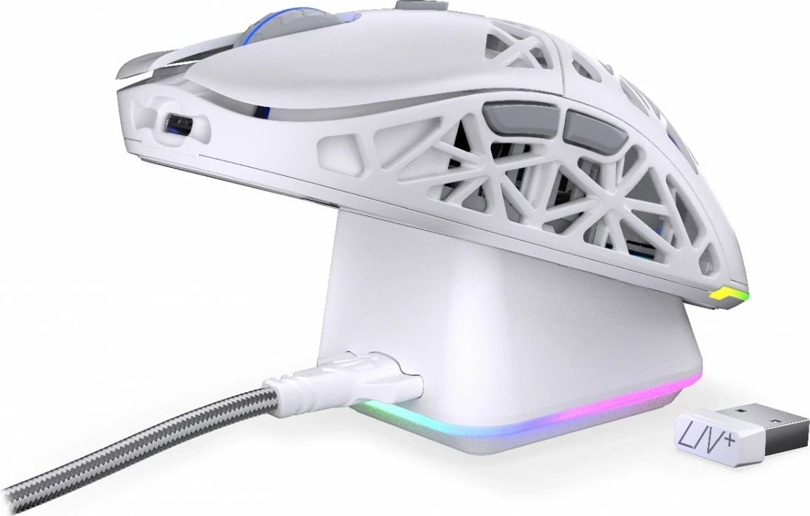 Maus wireless Endorfy LIV Plus Onyx, RGB, i bardhë Maus wireless Endorfy LIV Plus Onyx, RGB, i bardhë