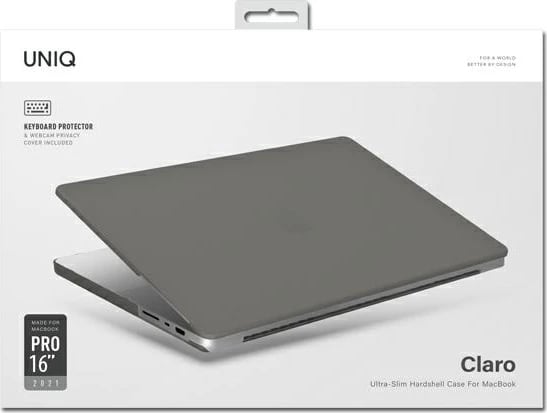 Mbështjellës UNIQ Claro për MacBook Pro 16'' (2021/2023), transparent-gri