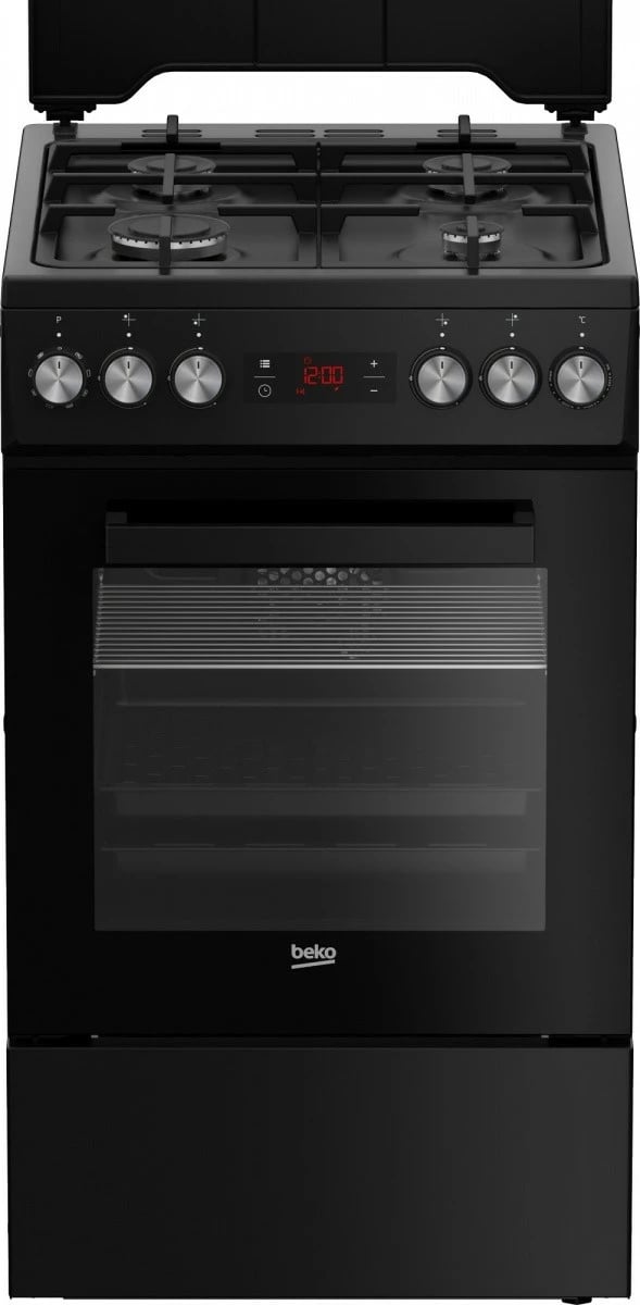 Furrë dhe pianurë Beko FSM52331DBDS, 60L, 4 zona, gaz dhe rrymë, e zezë