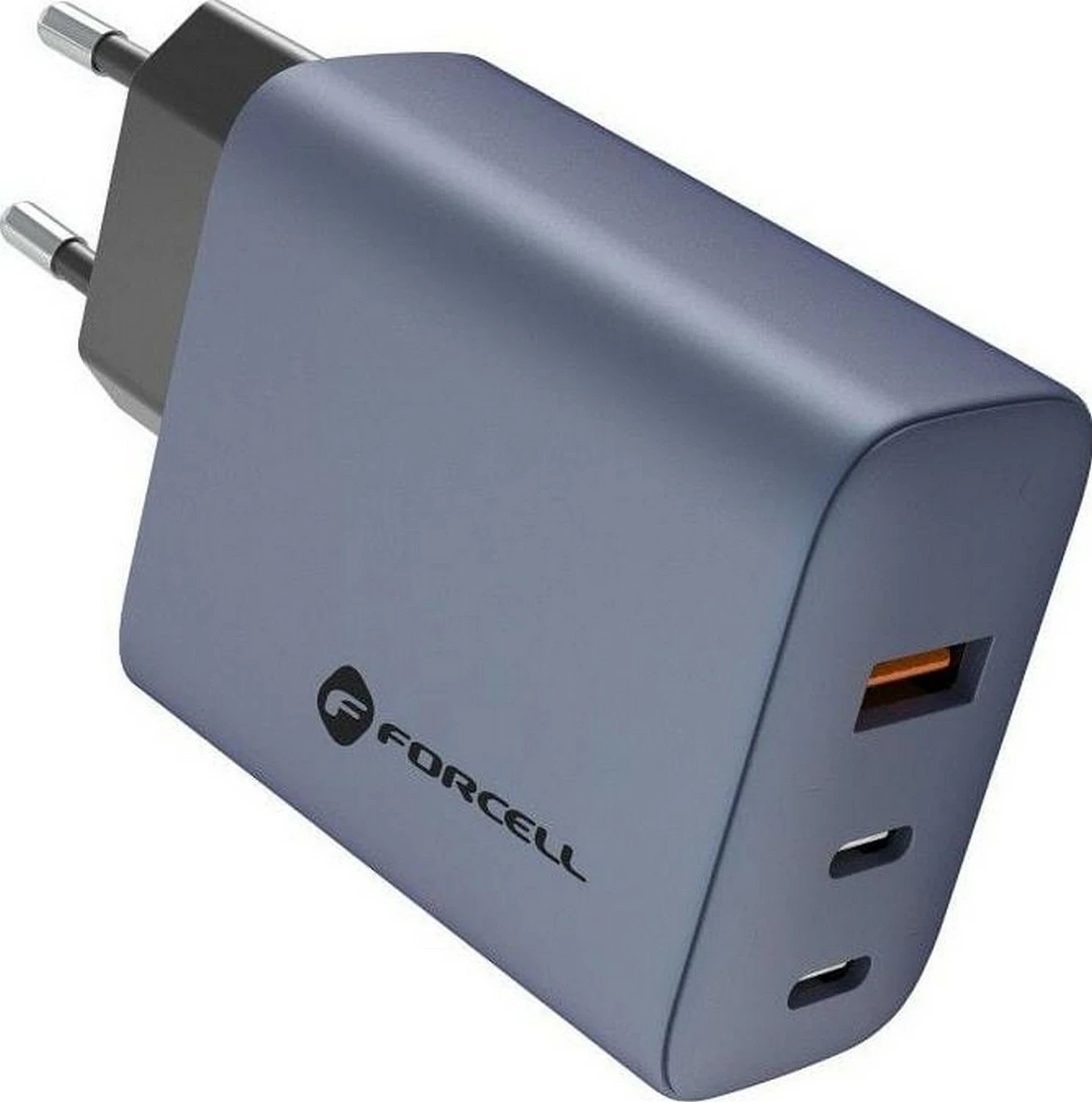 Karikues rryme Forcell F-ENERGY GaN VT-42B, 2x USB-C + USB-A, 65W, gri