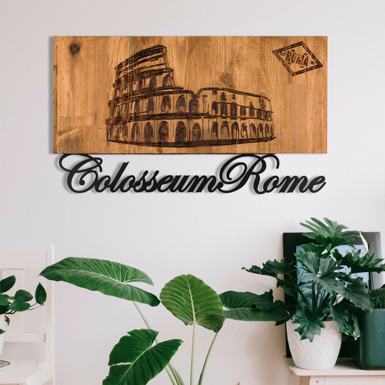 Aksesor dekorativ për mur, dru, Wallity, Romë