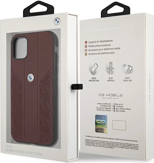 Mbështjellës BMW BMHCN61RSPPR për iPhone 11/XR, Hardcase, Lëkurë, Kuq
