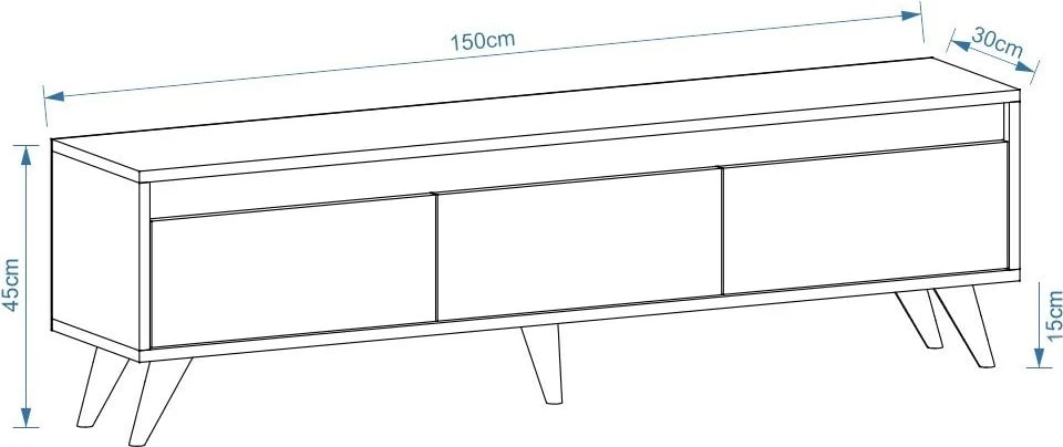 Komodë TV Hanah Home, Century - ngjyrë lis safir