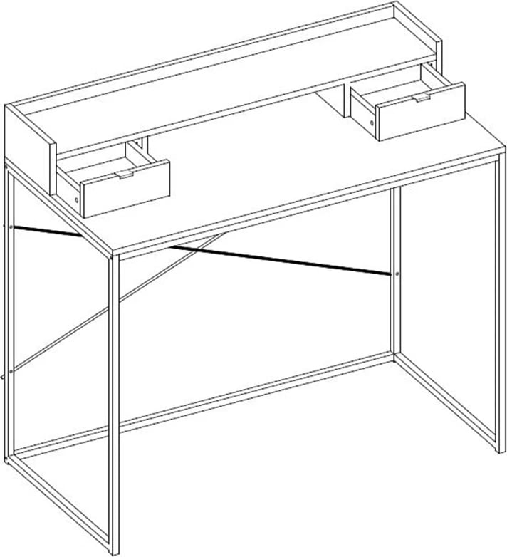 Tavolinë pune Nak me 2 sirtarë, sonoma me dizajn, 100x50x88.5
