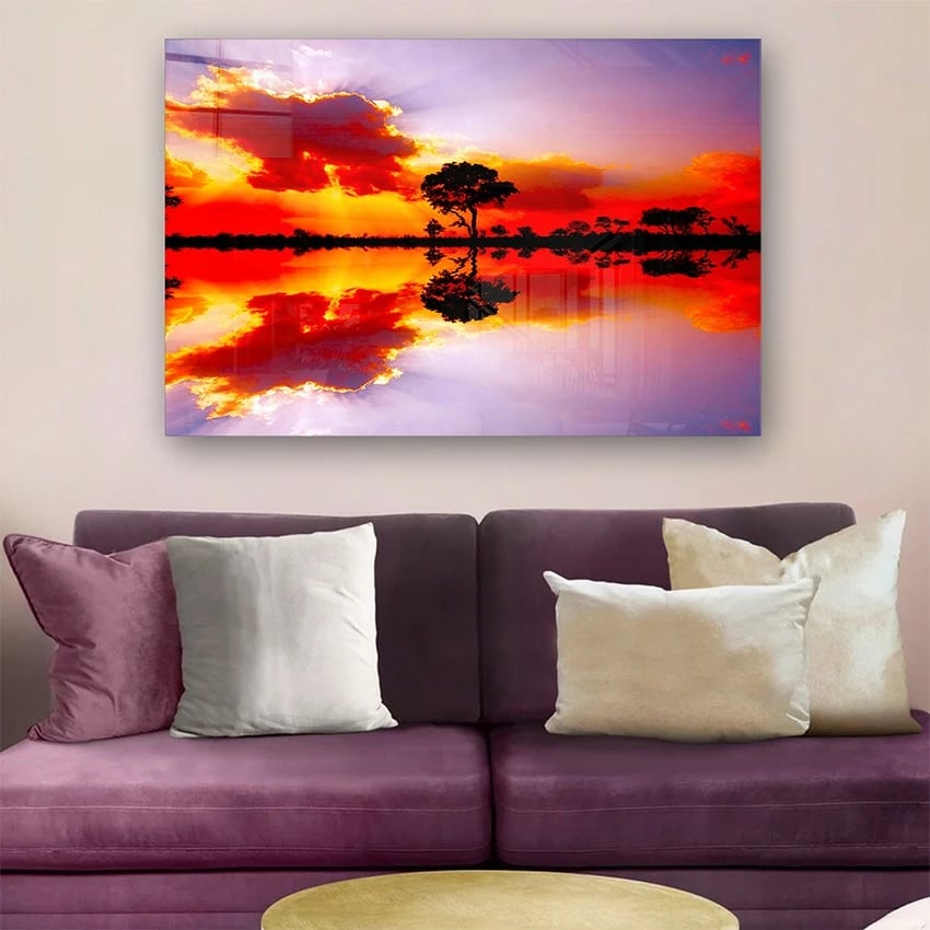 Pikturë dekorative prej xhami të temperuar, shumëngjyrëshe, CAM126202511 - 50x70cm