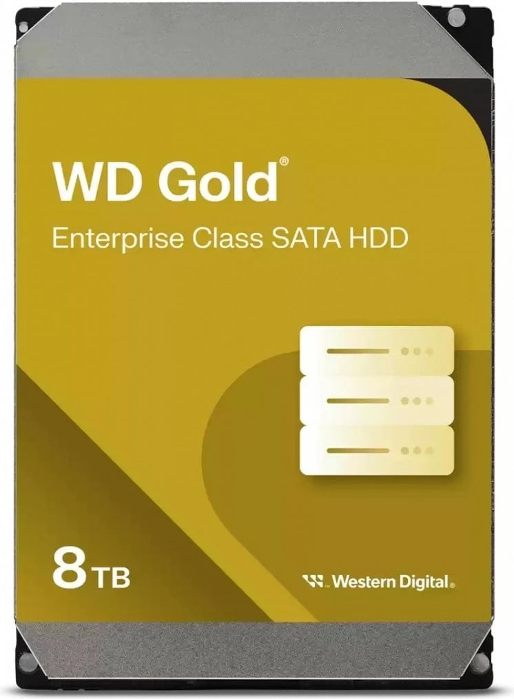 Hard disk i brendshëm Western Digital WD Gold, 8TB, 3.5", SATA III, 256MB, Enterprise, i verdhë