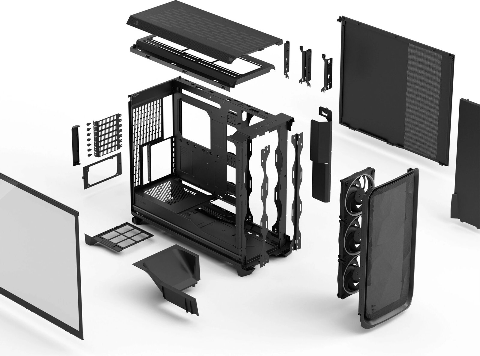 Kasë Fractal Design Meshify 3 XL, midi tower, RGB, xham i temperuar, e zezë