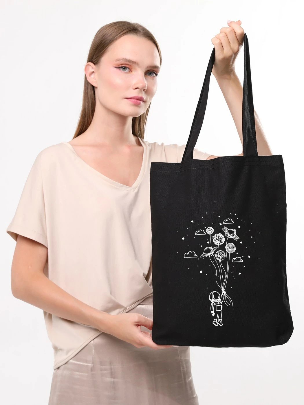 Torbë tote Zoozie Bags, e zezë, 35x40x8cm, 1436
