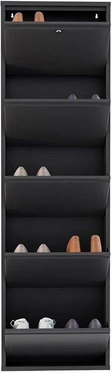 Dollap këpucësh metalik, 5 pjesë, ngjyrë antracit, Skye Decor