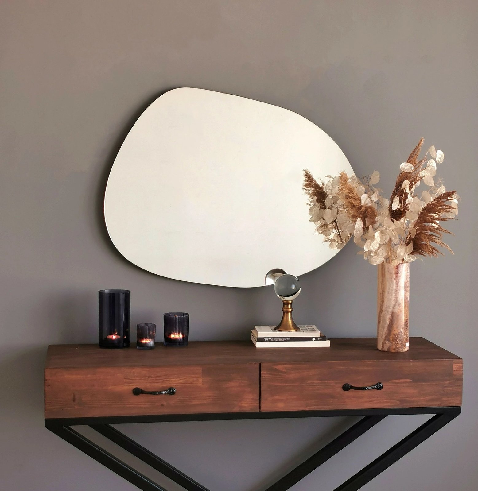 Pasqyrë moderne, ngjyrë e zezë, Gusto Ayna A340