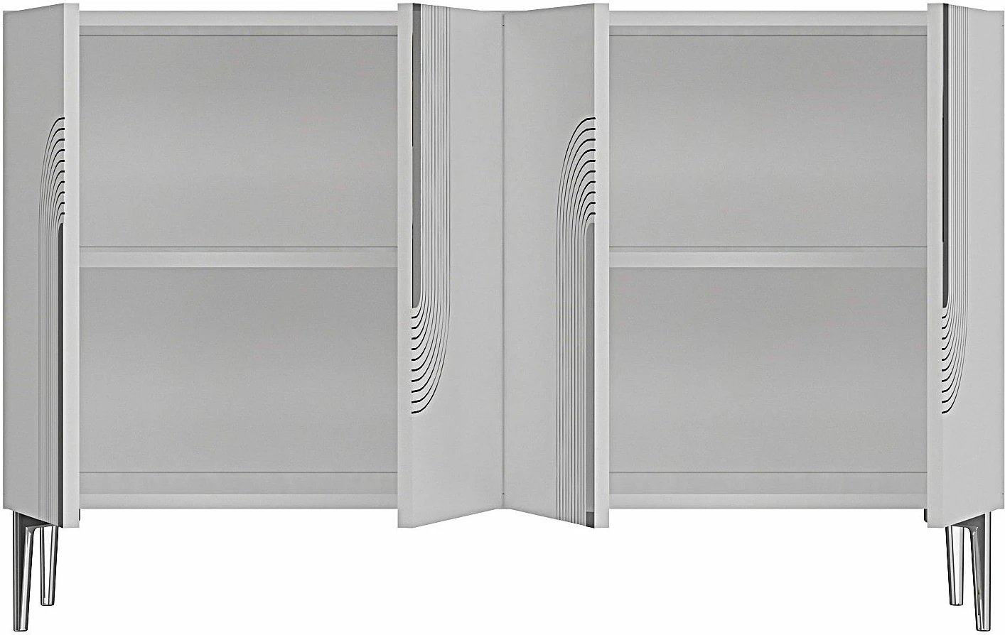 Konsol Skye Decor, Meyra 120, e bardhë, argjend