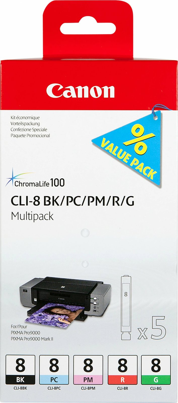 Toner Canon CLI-8 Multipack, 5 ngjyra, Pixma Pro 9000