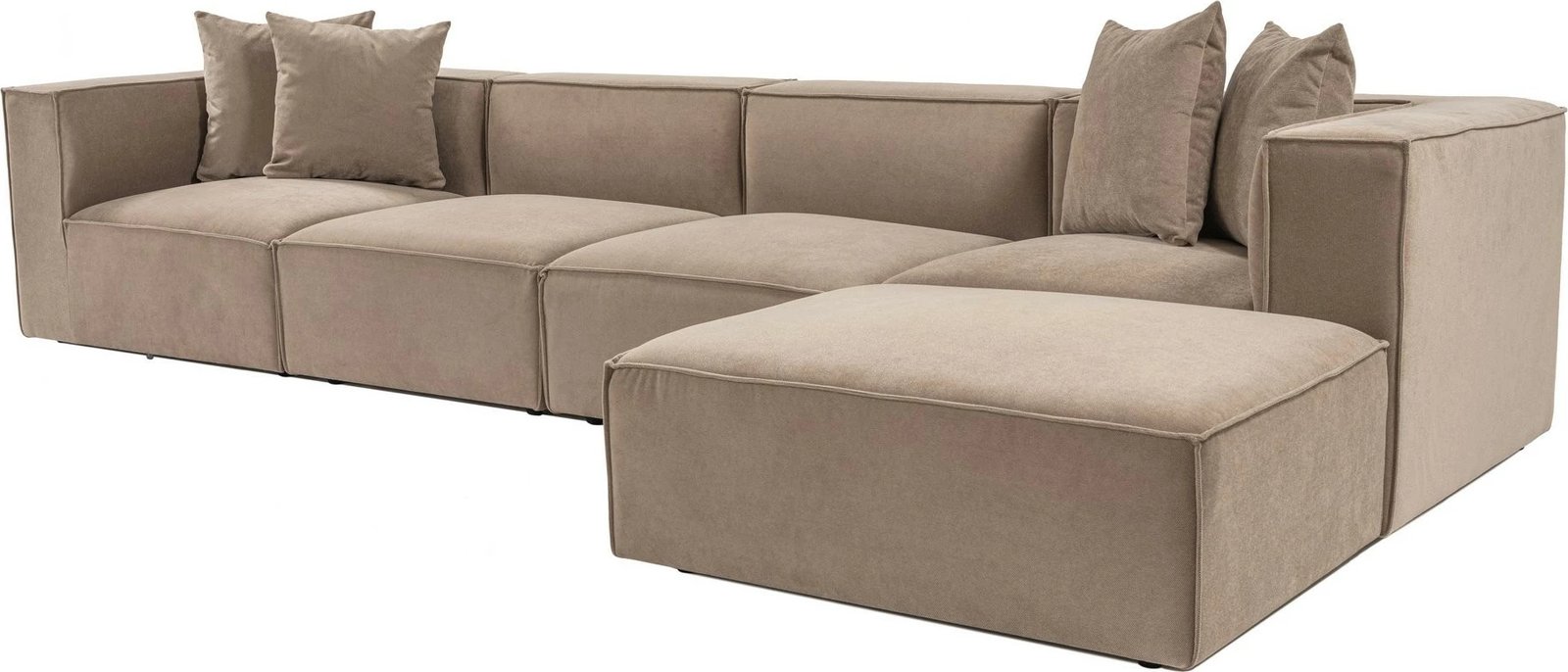 Kënd-sofë Sora me pouffe, ngjyrë kapuçino, Atelier del Sofa Kënd-sofë Sora me pouffe, ngjyrë kapuçino, Atelier del Sofa
