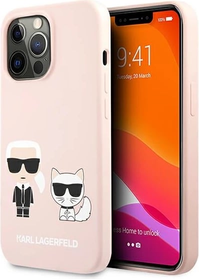 Mbështjellës Karl Lagerfeld KLHCP13LSSKCI për iPhone 13/13 Pro 6.1", silikon, rozë e çelur