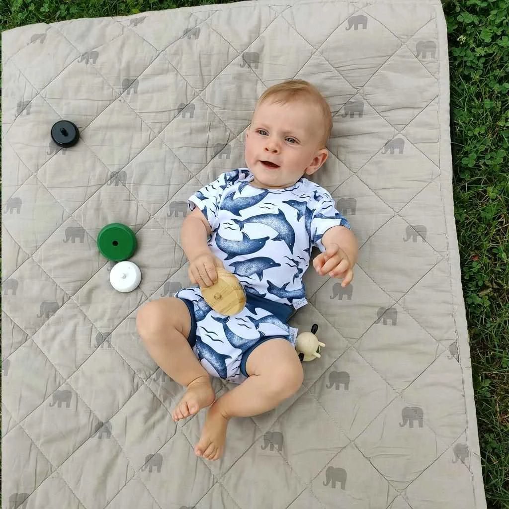 shorta bloomer bebe, Nicol Dolphin, 100% pambuk, madhësi 0-3 muaj, blu