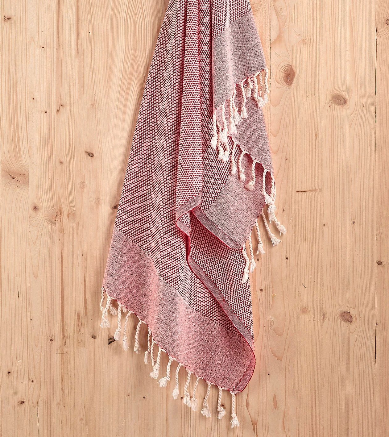 Peshqir plazhi Fouta Mijölnir, retro, i kuq, 60x110cm