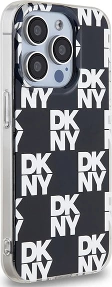 Mbështjellës DKNY IML Checkered Mono Pattern për iPhone 15 Pro, i zi