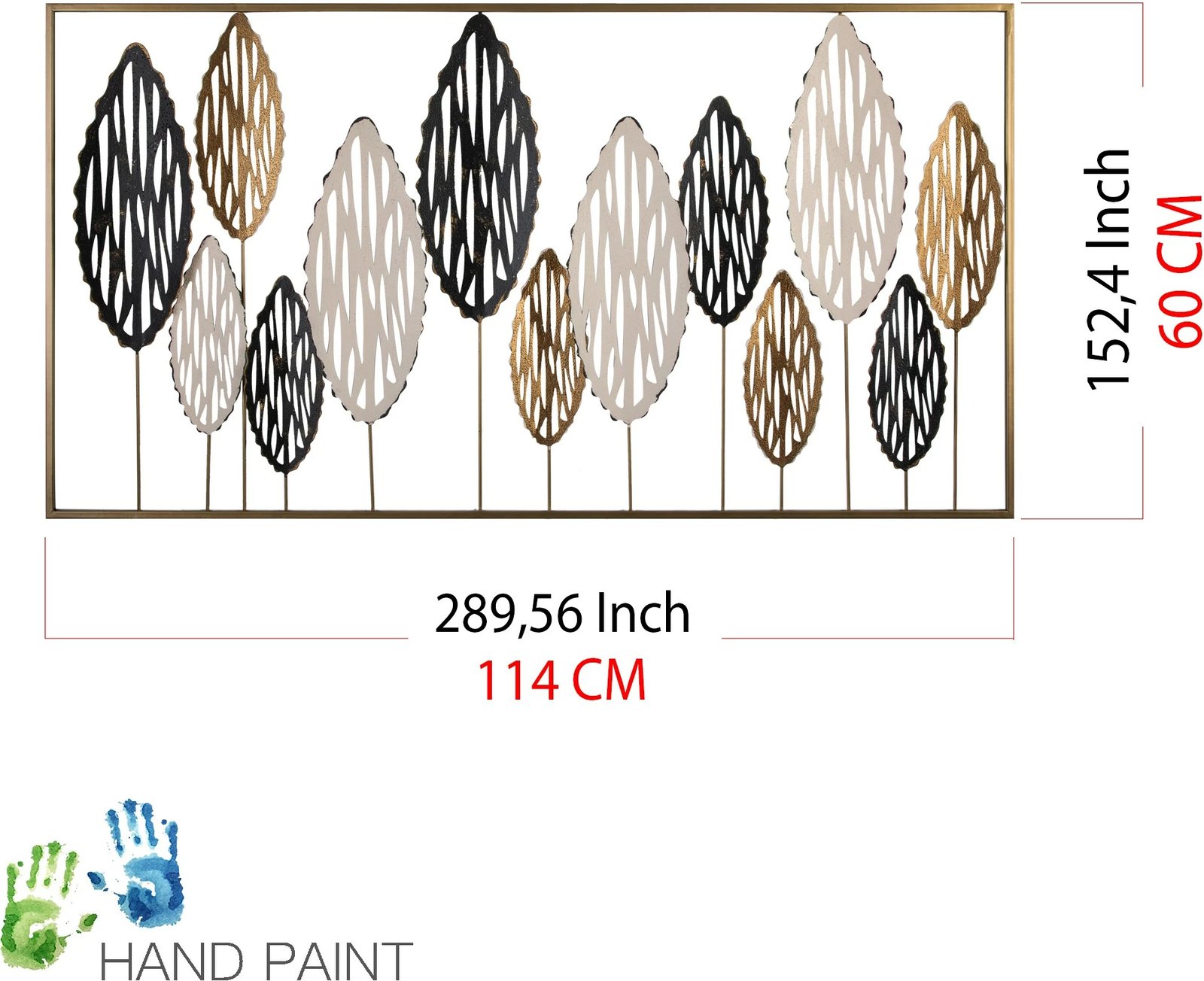 Aksesor dekorativ metalik për mur Wallity, Best - 2, shumëngjyrësh