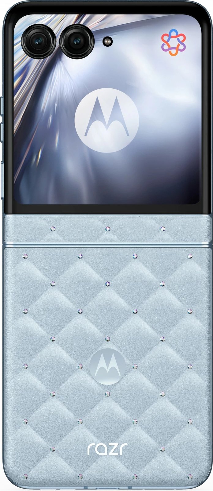 Celular Motorola razr60 + kufje Buds Loop, Swarovski Edition, blu Celular Motorola razr60 + kufje Buds Loop, Swarovski Edition, blu