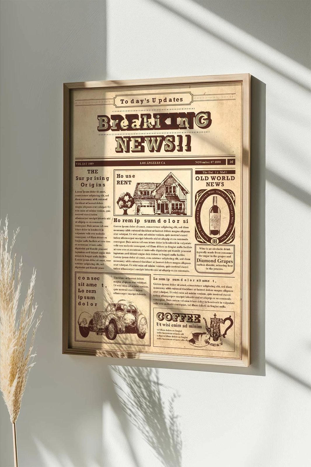 Pikturë dekorative me kornizë, Wallity, shumëngjyrëshe, NWSPPRMDL6