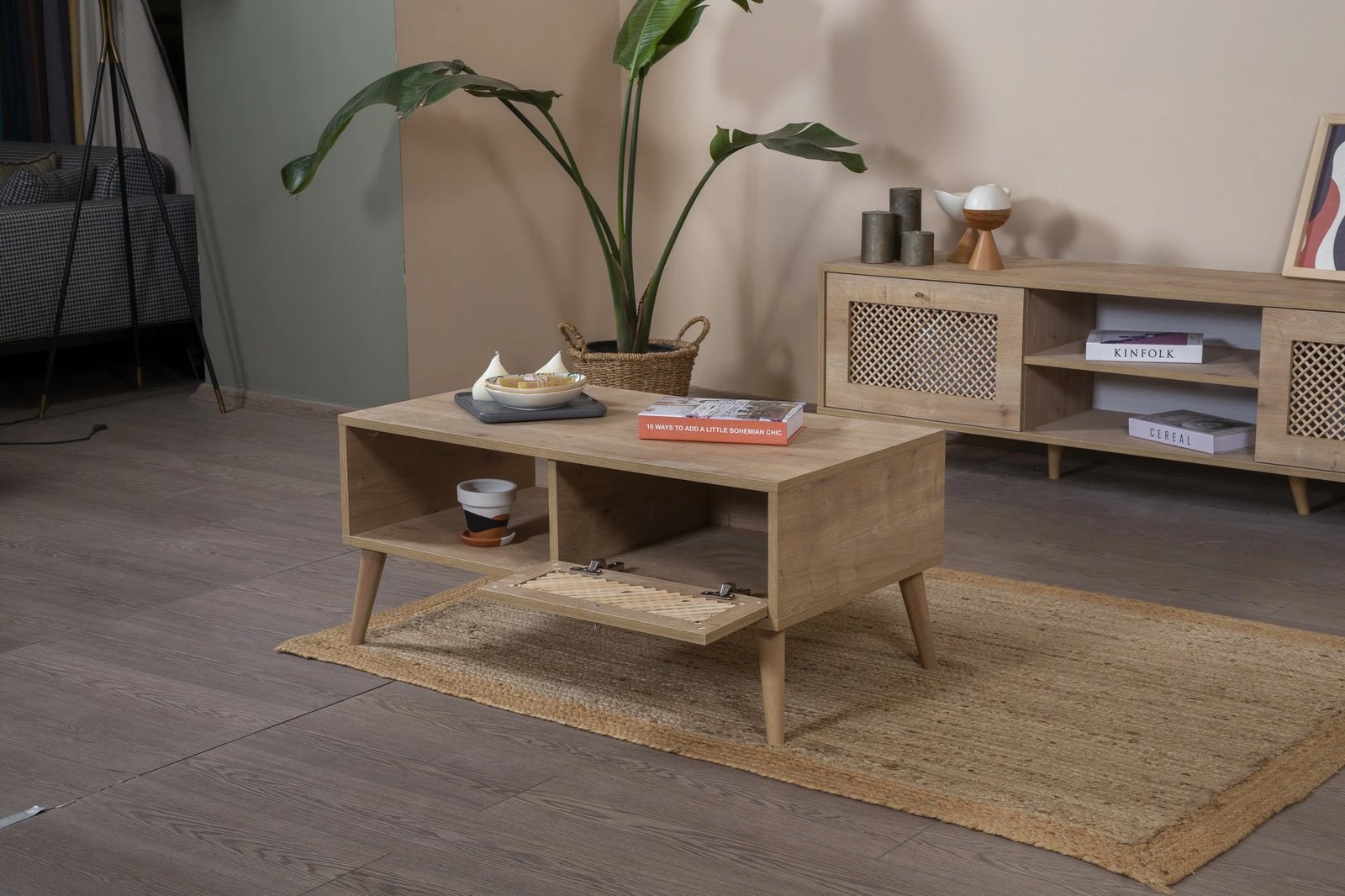 Tavolinë kafeje Skye Decor, ngjyrë lisi