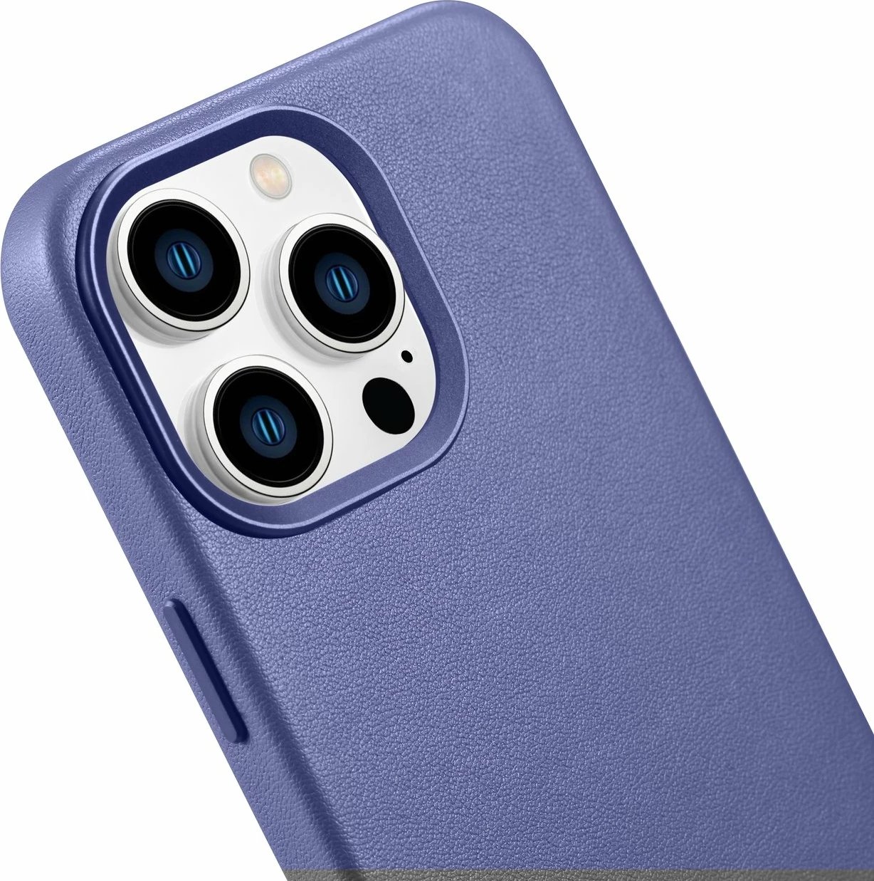 Mbështjellës iCarer për iPhone 14 Pro Max, lëkurë natyrale, MagSafe, Vjollcë e çelët