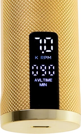 Makinë qethëse, Camry, CR 2835, LCD, teh qeramik me veshje titaniumi, 2 shpejtësi 6000/7000 rpm, bateri 2000 mAh deri 180 min, USB-C, ari, set me 8 krehra