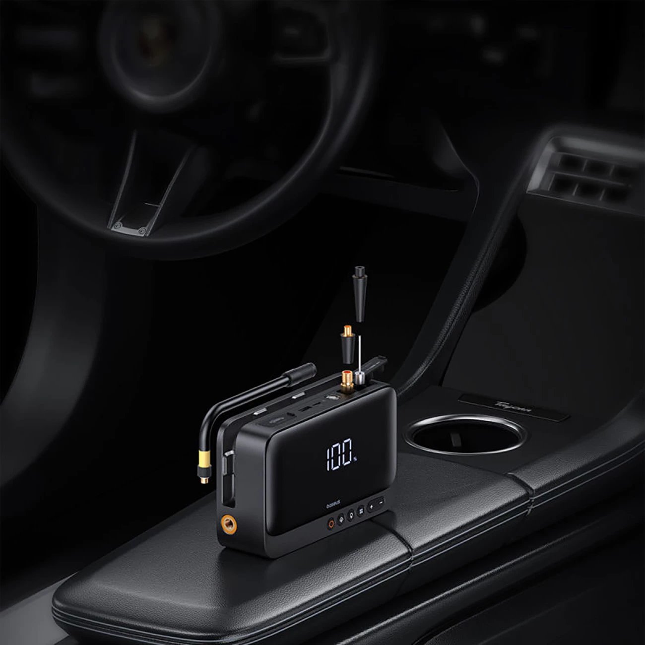 Jump starter Baseus Super Energy BS-CH013 4n1 me kompresor, powerbank 6000mAh, dritë LED, e zezë Jump starter Baseus Super Energy BS-CH013 4n1 me kompresor, powerbank 6000mAh, dritë LED, e zezë