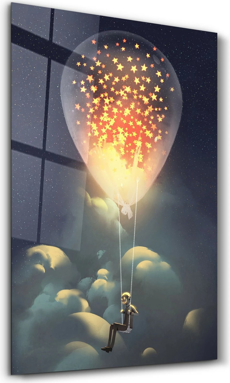 Pikturë dekorative prej xhami të temperuar, shumëngjyrëshe, CAM-4035, 46x72cm