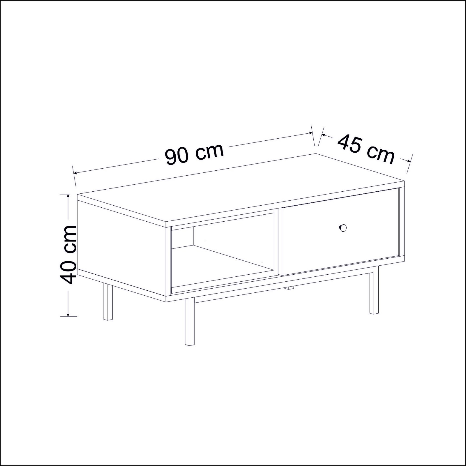Tavolinë për kafe Hanah Home, ngjyrë natyrale-antracit