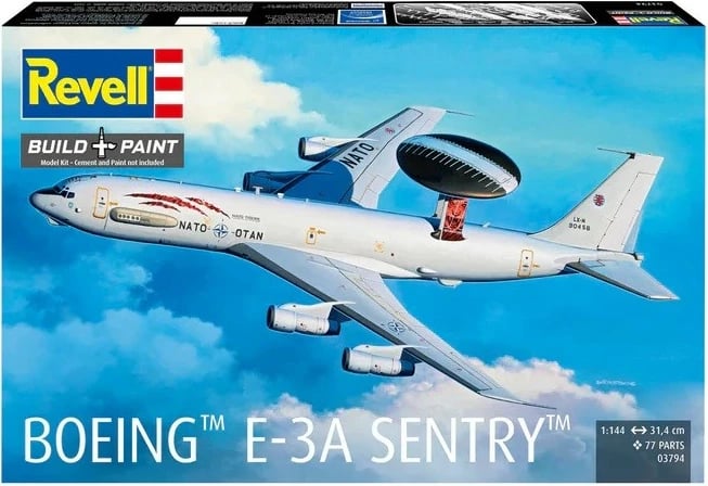 Model plastik avion, Revell, REV-03794 Boeing E-3A Sentry, shkallë 1:144, 77 pjesë, gjatësi 31.4 cm