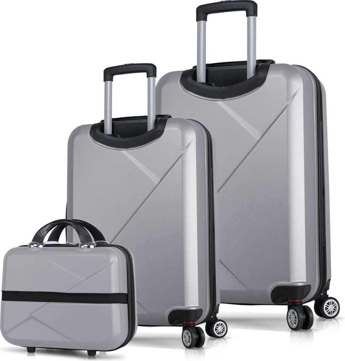 Set valixhesh (3 copë), Zoozie Bags, ngjyrë gri