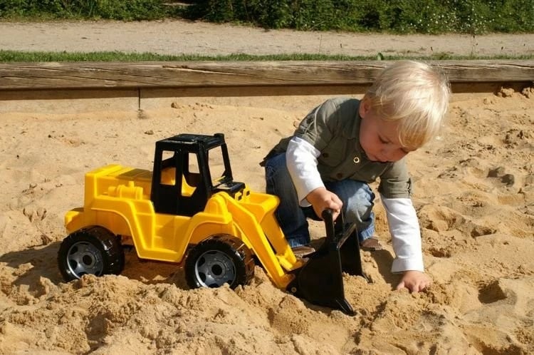 Lodër ngarkues Lena GIGA TRUCKS, plastikë, zi/verdhë