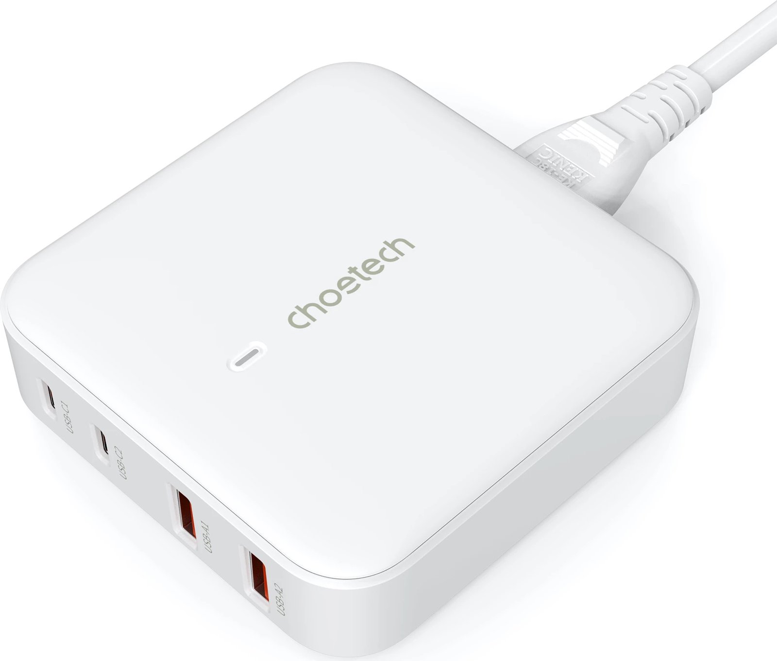 Karikues muri Choetech PD8008, 100W, 2x USB-C, 2x USB-A, i bardhë