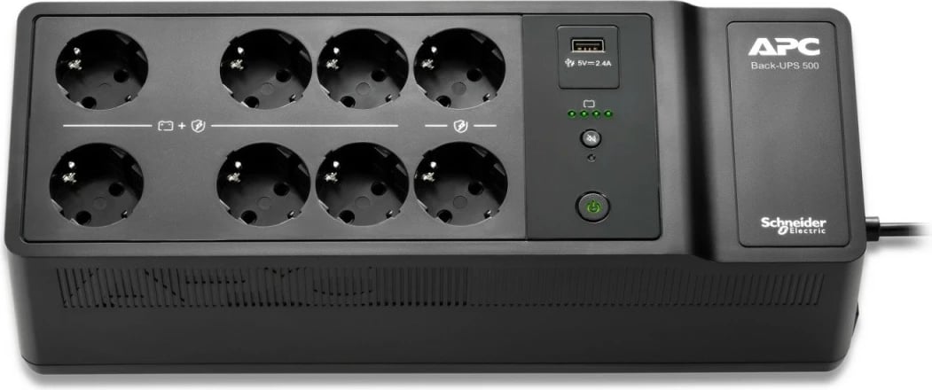 UPS APC BE500G2-GR, 500VA/300W, 8 dalje Schuko, USB, e zezë