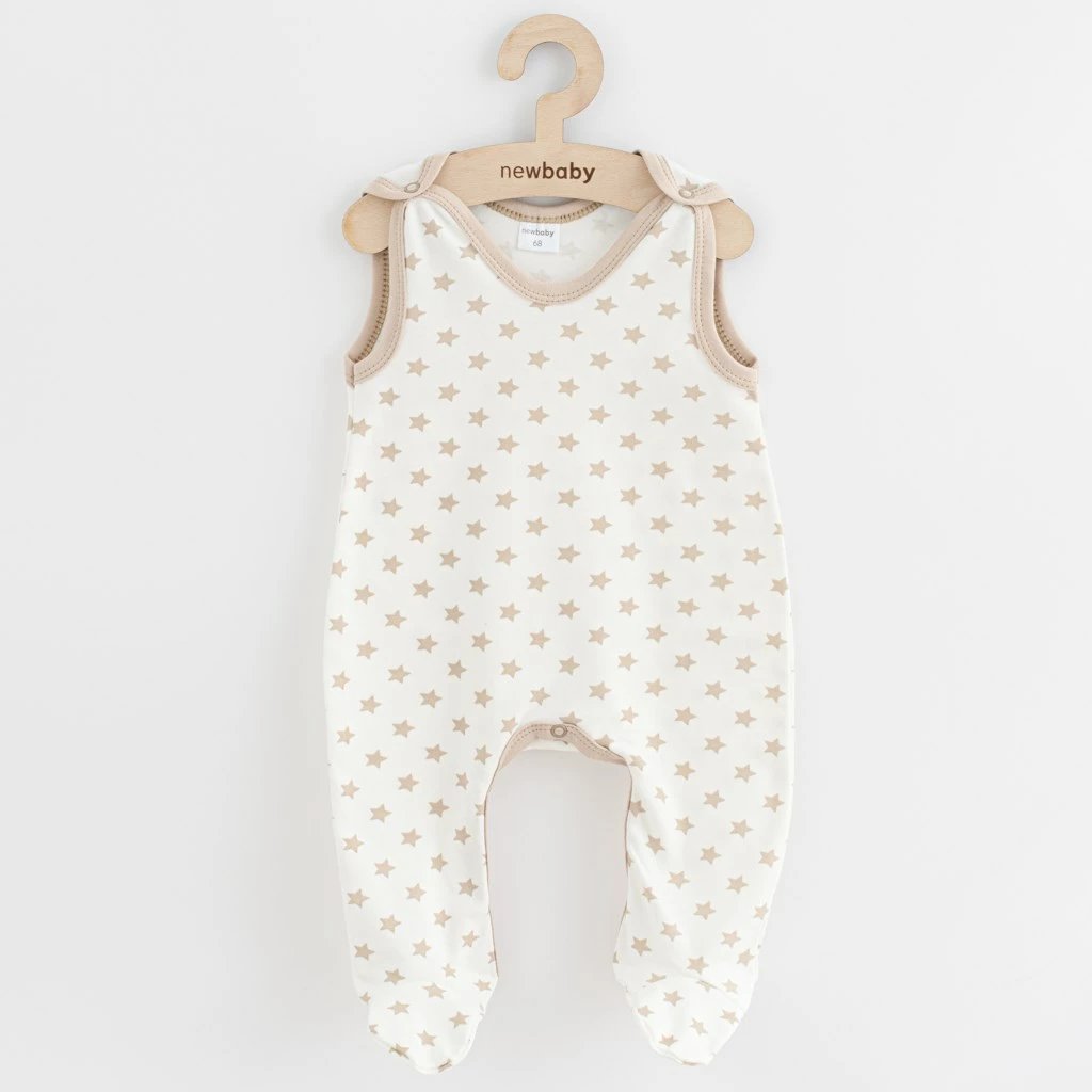 set body për bebe NEW BABY Classic II Uni, 100% pambuk, madhësia 80 (9-12m), bezhë, set 3 copë