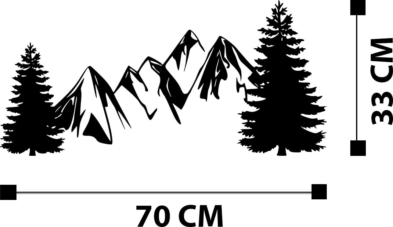 Aksesor dekorativ metalik për mur, Wallity, pishë