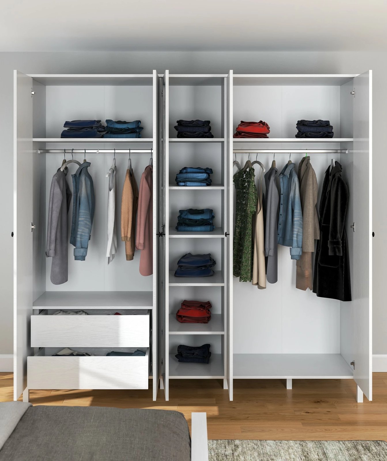 Dollap Skye Decor, FRN-20019, ngjyrë druri dhe e bardhë