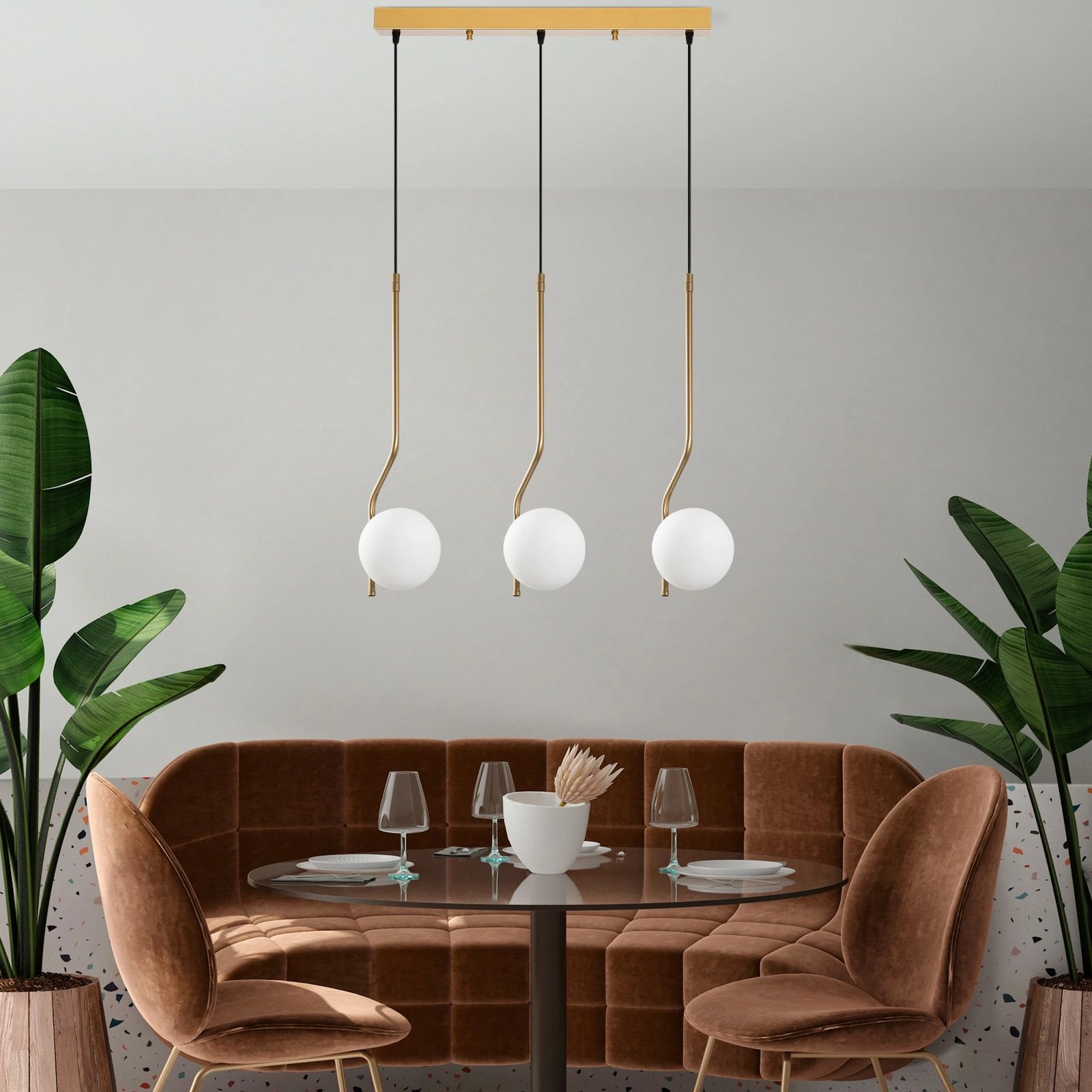 Llambë tavani Opviq, Tulıp, ngjyrë ari, 70x15x110cm