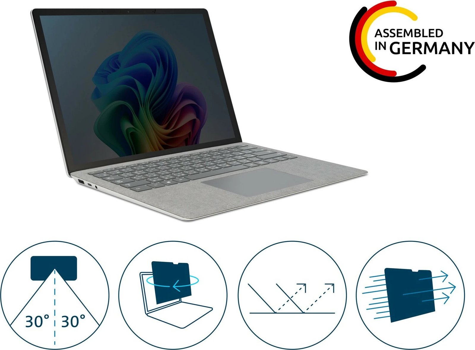 Filtër privatësie Kensington për Surface Go 1/2/3, 2-way, i lëvizshëm Filtër privatësie Kensington për Surface Go 1/2/3, 2-way, i lëvizshëm