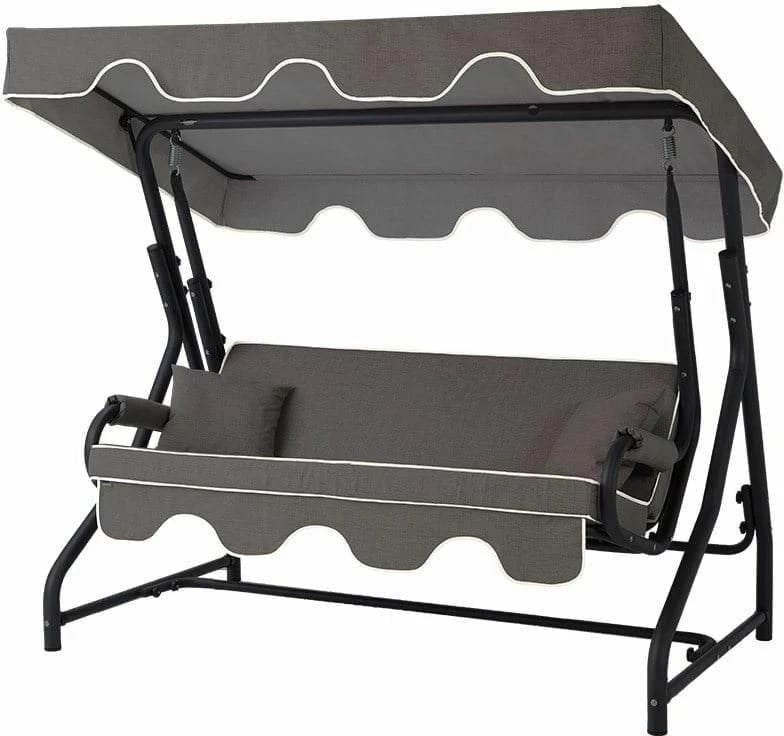 Karrige lëkundëse treshe për kopsht, Ruta, ngjyrë antracit