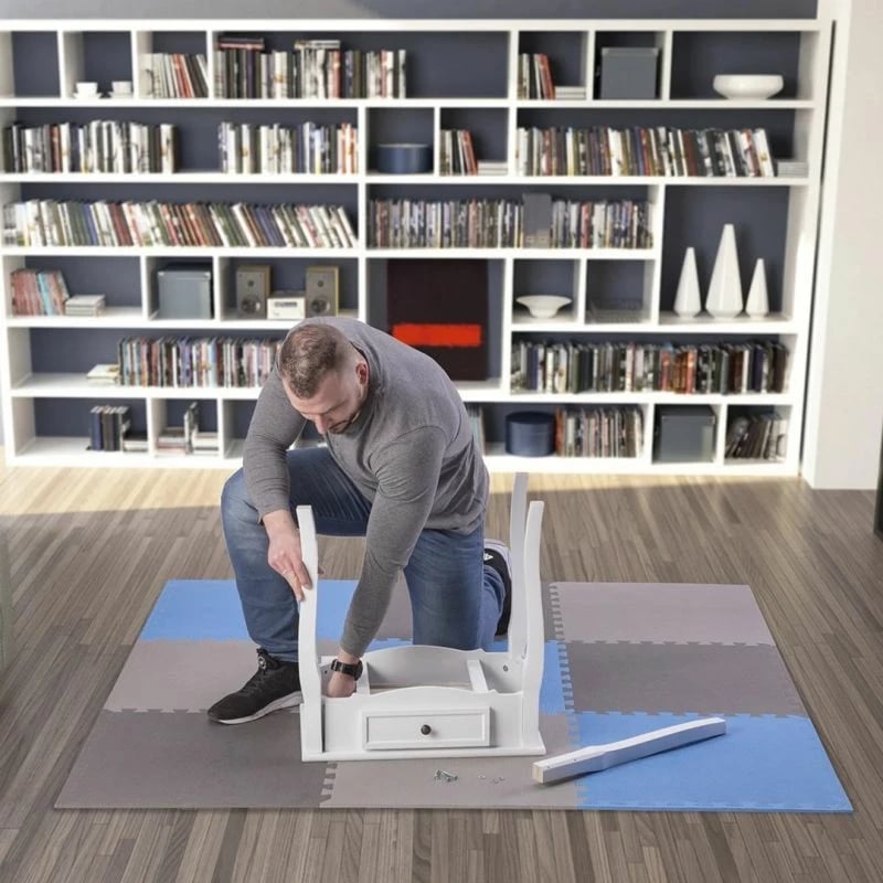 Tapet puzzle për fitnes ONE FITNESS, gri-blu