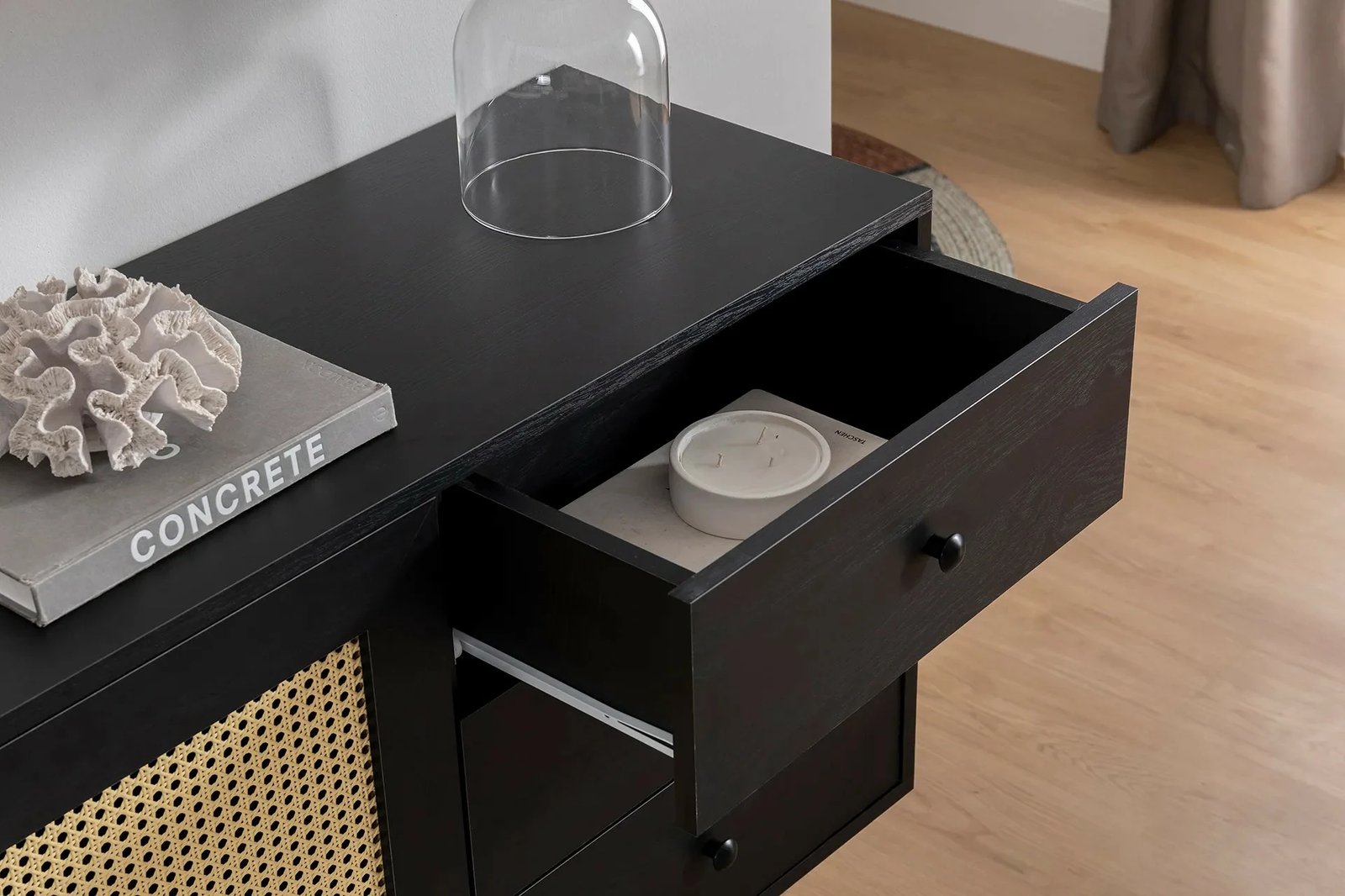 Konsolë Hanah Home, Nala 160, e zezë