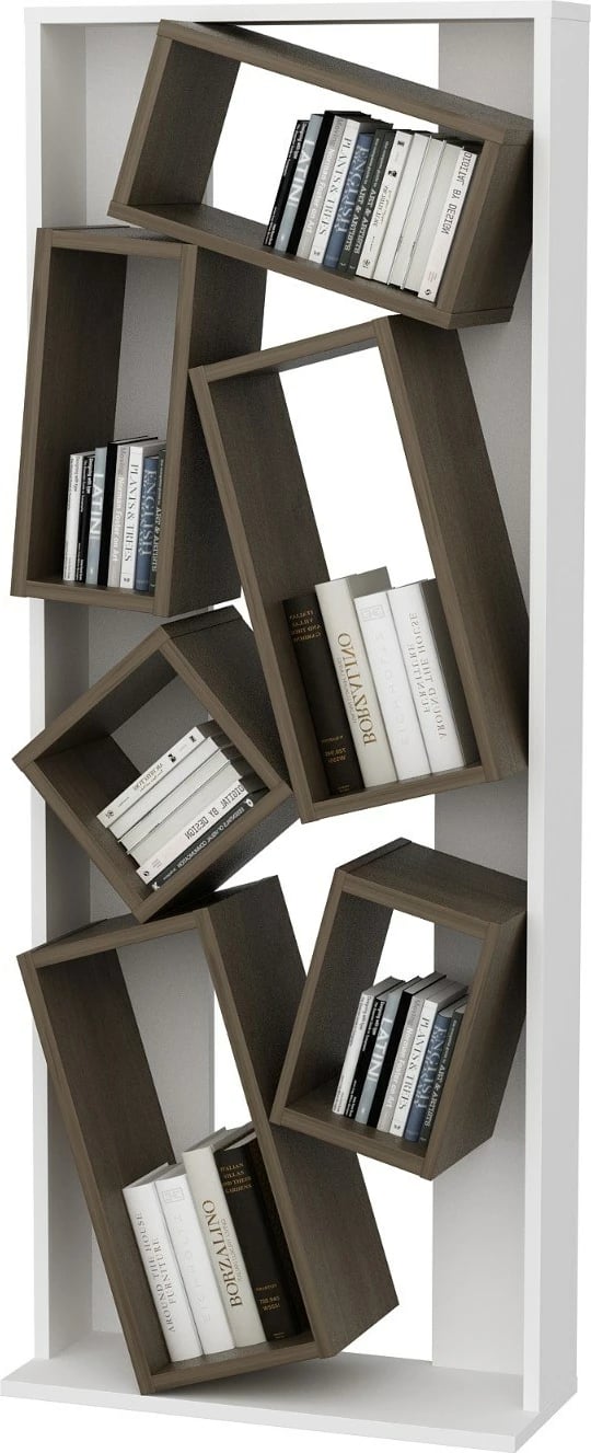 Raft librash Skye Decor, Carmen, i bardhë dhe arre