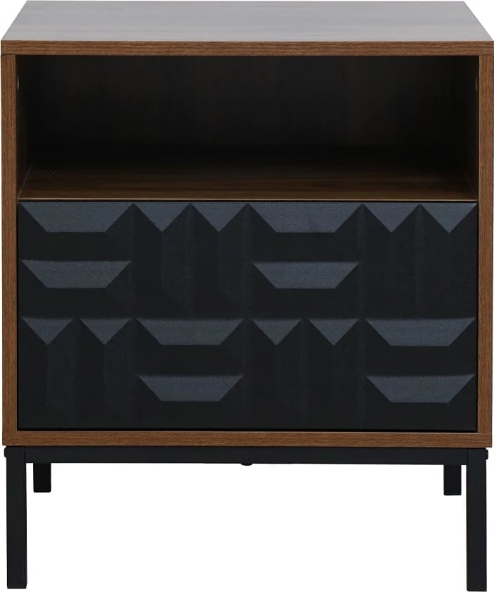 Komodinë nate Zuma, ngjyrë arre e zezë, 51.5x40x58.5